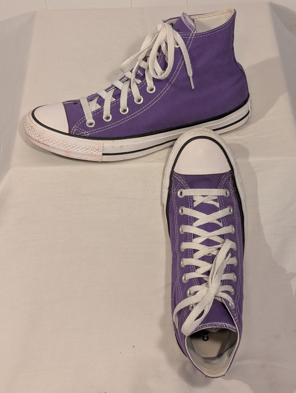 Converse High-Top Canvas Sneakers in Purple with White Accents